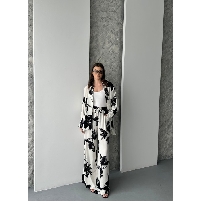 Ensemble Chemise & Pantalon Oversize – Imprimé floral